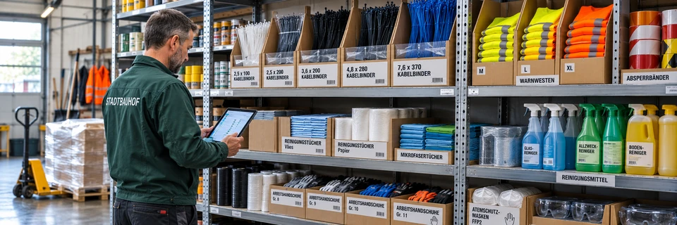 Konsolidierter Betriebsmaterial-Bestand in einem Industriebetrieb – ein Lieferant statt mehrerer Einzelbestellungen