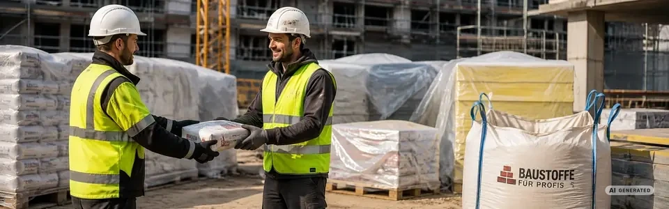 monkey-packaging-Bauarbeiter-mit-Warnwesten-bei-der-Materialuebergabe-auf-der-Baustelle--Verpackungsloesungen-und-Arbeitssicherheit-fuer-die-Baubranche