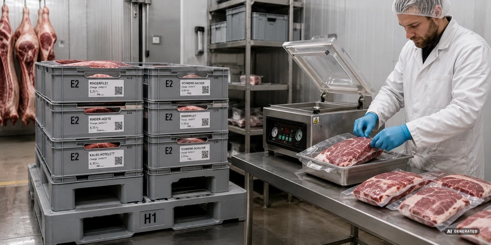 monkey-packaging-Fleischbehaelter-auf-H1-Palette-in-einem-Metzgerei-Kuehlraum--Verpackungsloesungen-fuer-Fleischereien-und-Metzgereien